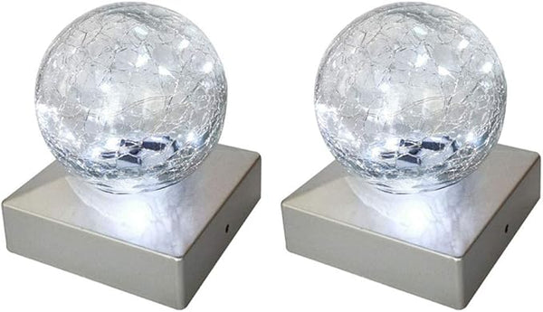 Solar Post Cap Lights Deck Fence 4x4 Outdoor Lighting for Garden, Patio (Cool White, 2 Pack)