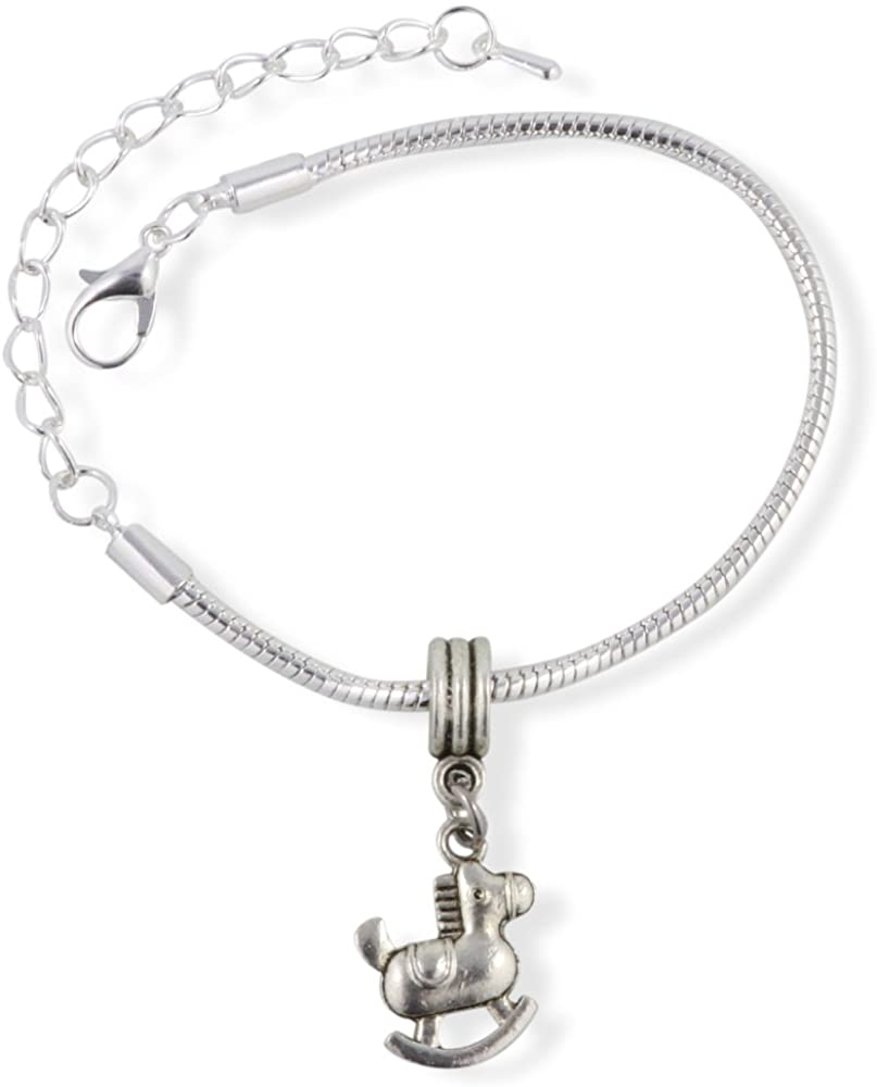 Rocking Horse ( Cartoon like ) Snake Chain Charm Bracelet