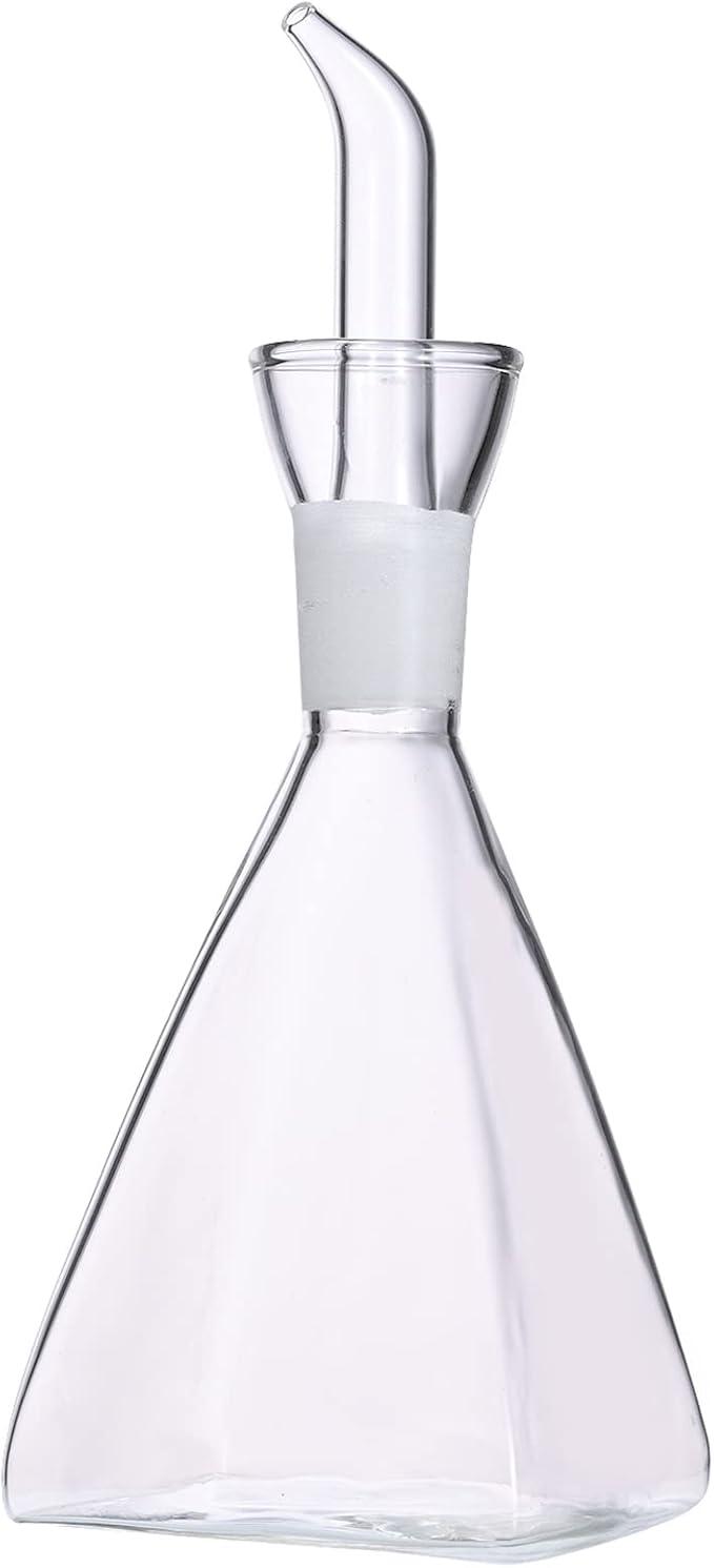 ELETON Olive Oil Dispenser Borosilicate Glass Bottle - 8 oz 250ml Non Drip Dispenser - Leak Proof Pourer Vinegar Drizzler Cruet - Easy Clean Drip Free Bottles for Kitchen
