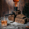 Tank Handcrafted Liquor Dispenser - The Wine Savant - Industrial Pipe Mahogany Wood Whiskey Decanter - Bar Accessories For Home Gifts for Him, Veteran's Day, Military Appreciation, Home Bar Gift