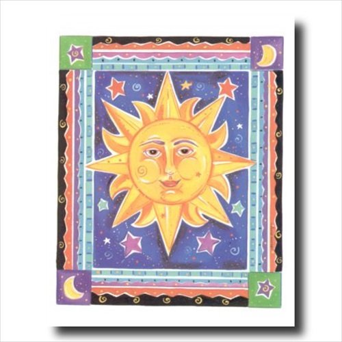 Celestial Sun Wall Art – Galaxy Kids Room Wall Decor 16x20 Art Print