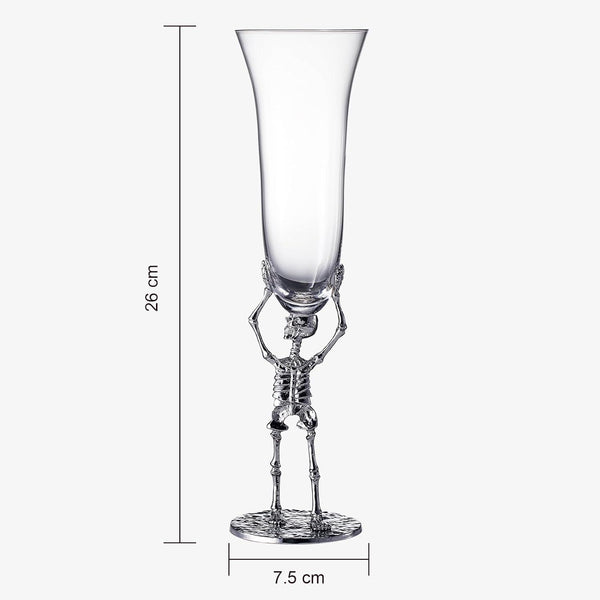 Skeleton Champagne Flute Glass | Single | 7.5oz Halloween Skeleton Glasses 10