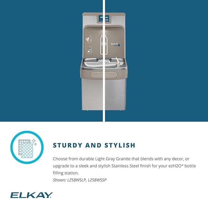 Elkay LZS8WSSP Enhanced Bottle Filler & Single ADA Cooler Refrigerated Stainless High Capacity Lead Drop Down Wrapper