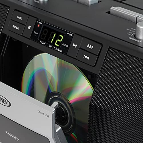 Jensen Music System with CD/MP3 & Dual Cassette Player & Recorder