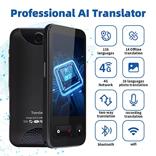 Instant Two-Way 138 LANGUAGE TRANSLATOR with SIM, Bluetooth & WiFi