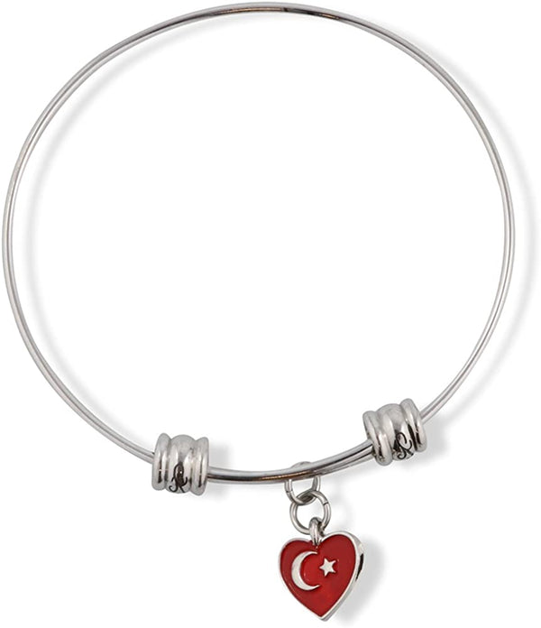 Turkey Flag Bracelet | Turkish Flag Fancy Charm Bangle