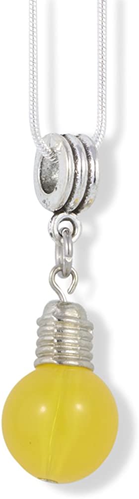 Light Bulb Yellow Charm Snake Chain Necklace