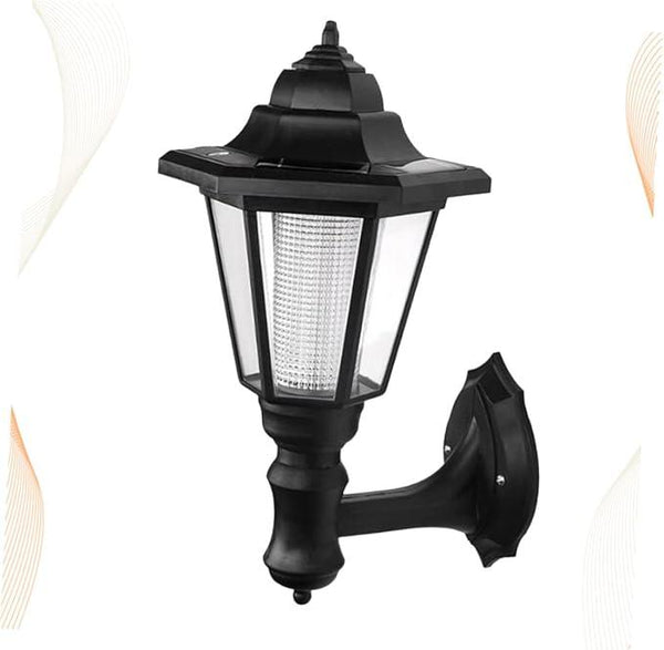 DOITOOL Solar Wall Lights Outdoor, 6-Pack Hexagonal LED Wall Sconce, Black, 16x28CM, IP44 Waterproof, Automatic On/Off, Outdoor Porch Garden Fence Landscape Hotel Restaurant Patio