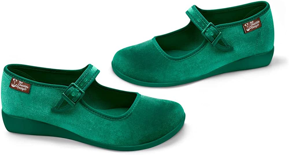 Hot Chocolate Design Absinthe Velvet Women's Mary Jane Flat