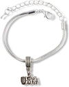 USA (just letters) Snake Chain Charm Bracelet