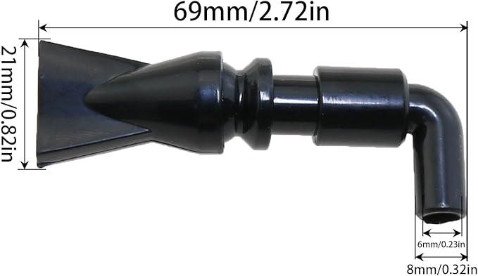 heyous 3PCS Aquarium Pump 360 Degree Free Rotation Black Plastic Nozzles Outlet Outflow Pipe Fitting Pet Supplies