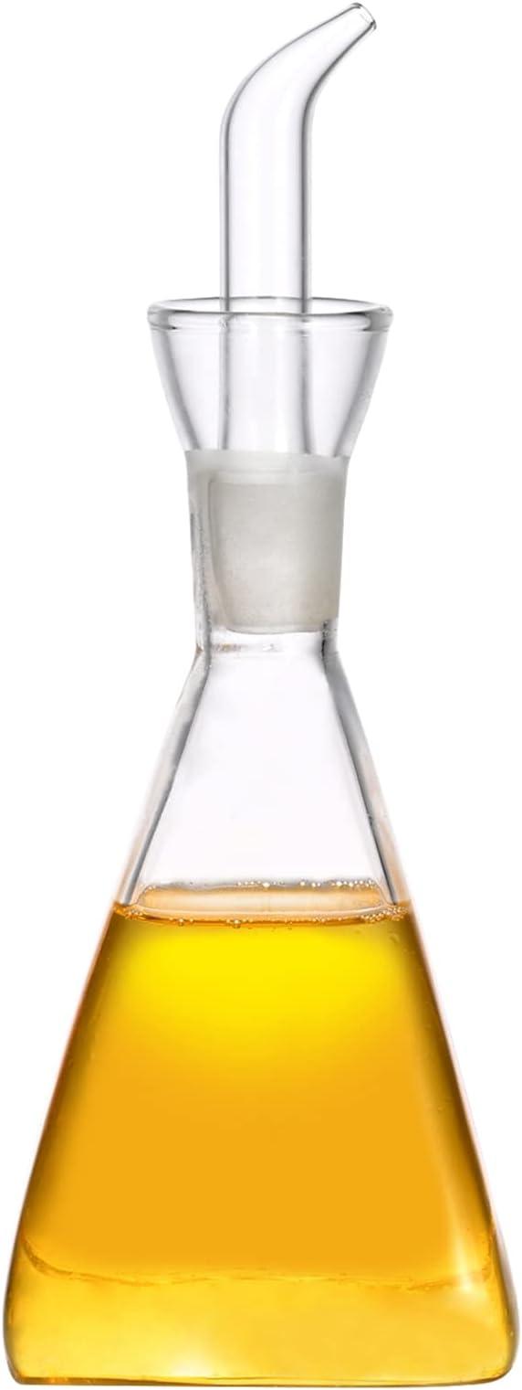 ELETON Olive Oil Dispenser Borosilicate Glass Bottle - 8 oz 250ml Non Drip Dispenser - Leak Proof Pourer Vinegar Drizzler Cruet - Easy Clean Drip Free Bottles for Kitchen