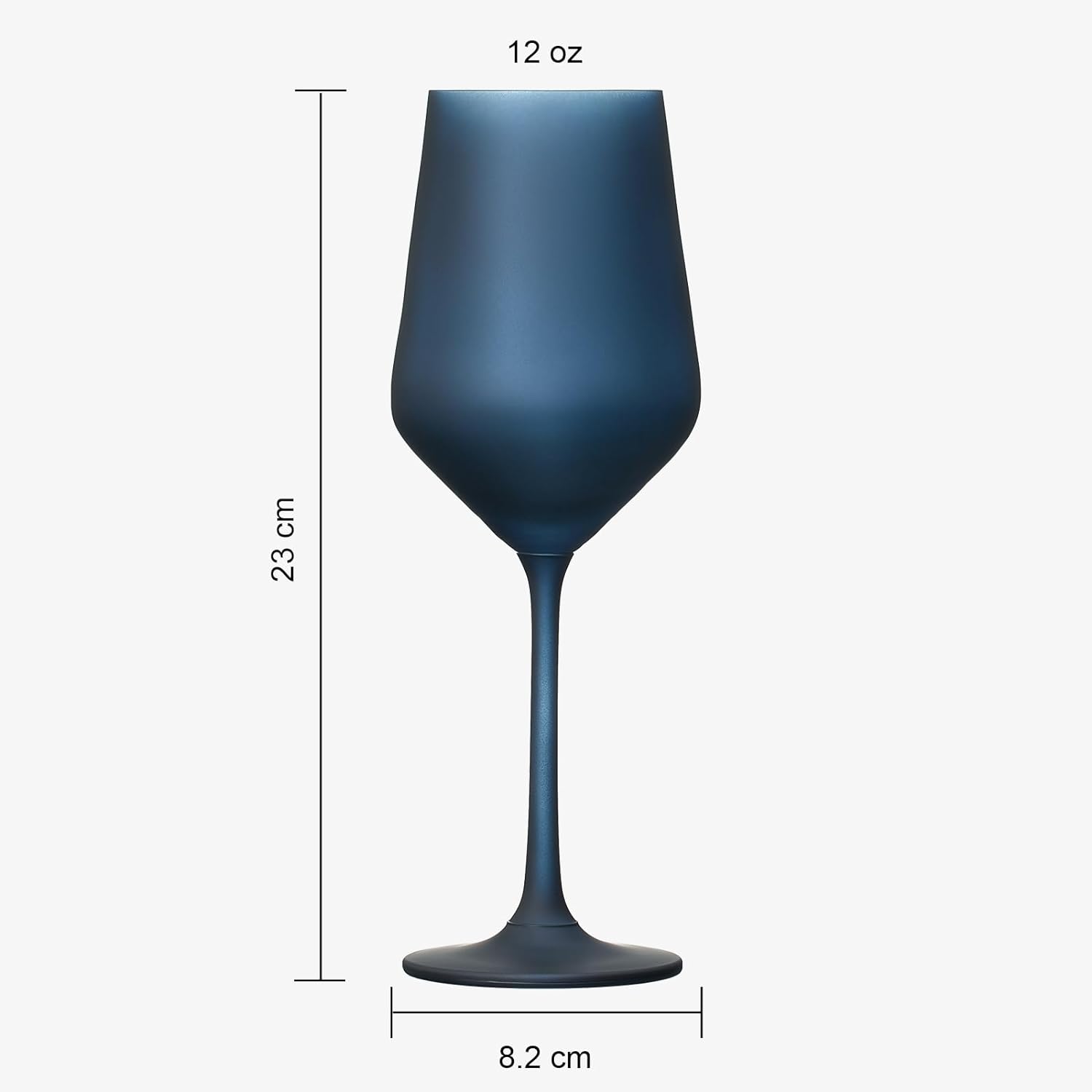 Frosted Colored Crystal Wine Glass | Set of 4 | Italian Style Tall Drinkware