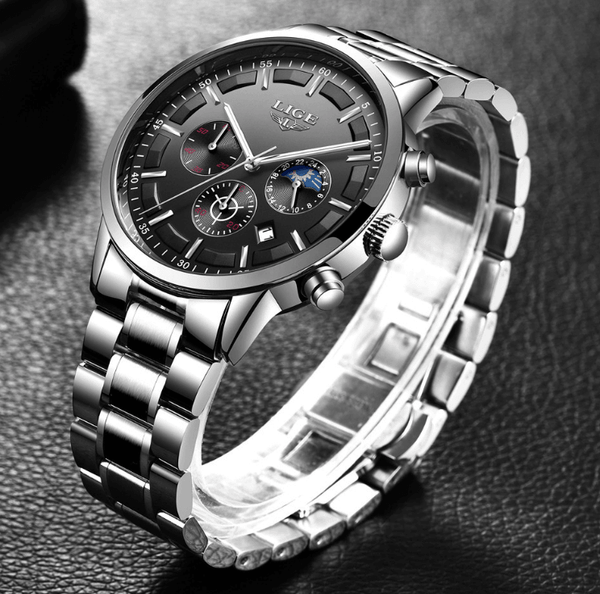 Men's Waterproof  Watch With Chronometers And Date Display Unique Design Perfect Gift