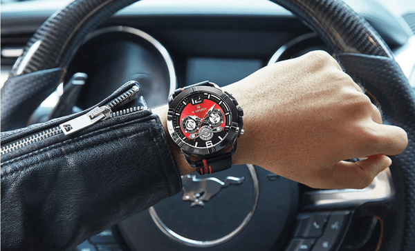 Waterproof  Quartz  Man Leather Sport Wrist Watch  Luxury Unique Design Perfect Gift