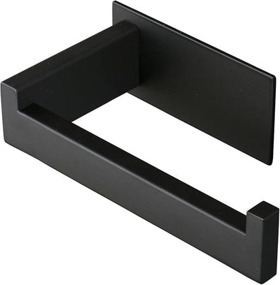 Toilet Paper Holder, Self Adhesive Tissue Holder Stainless Steel Rustproof Paper Roll Holder, No Drilling Easy to Install, Toilet Paper Rack Suitable for Office, Bathroom (Matte Black)