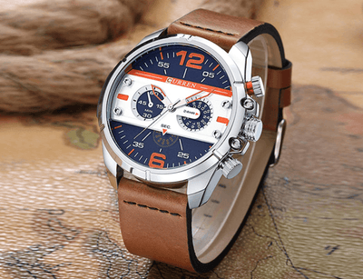 Men's  Waterproof Retro Style Watch With Excellent  Background, Chronometers  Large Numbers Perfect Gift