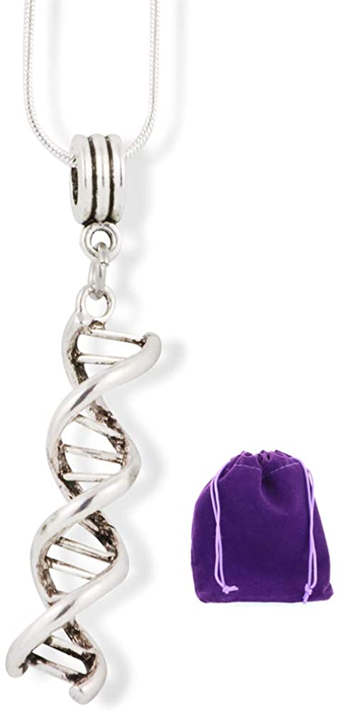 Microbiology Gifts | DNA Medical Necklace for Women and Men DNA Gifts that are Great Gifts for Science Lovers and Great Gifts for Science Teachers or Students that Love Biology Gifts or DNA Strands