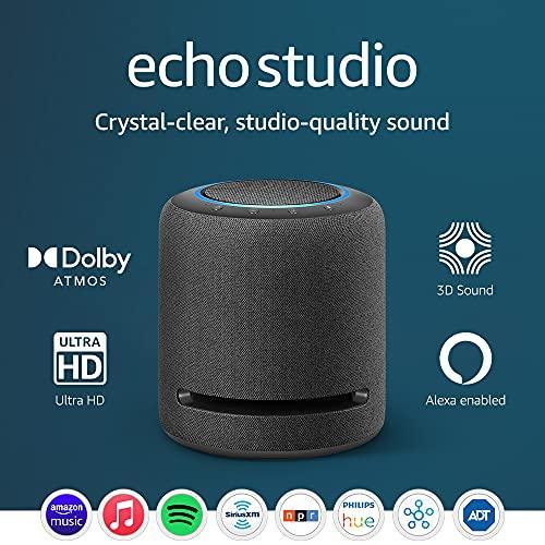 Amazon Echo Studio Smart Speaker with 3D Audio and Voice Control - Gifts for You 'n Me