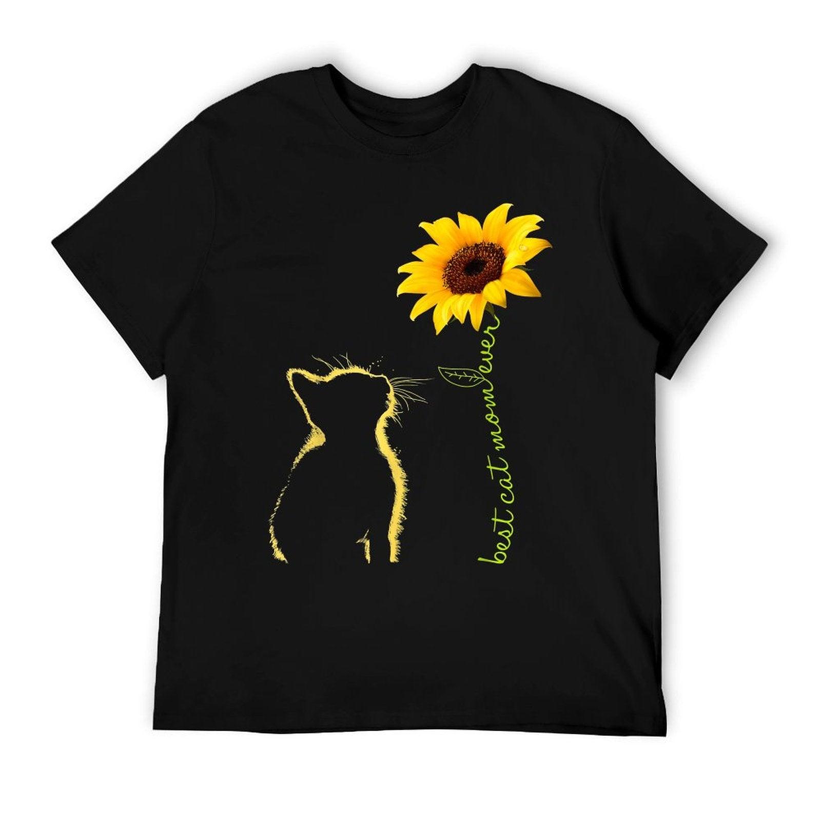 Best Cat Mom Ever Sunflower Mother's Day for Cat Lover T-Shirt