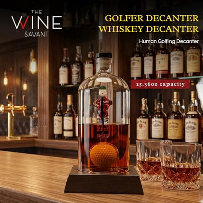 Golfer Decanter Whiskey Decanter - The Wine Savant (750ml Decanter)
