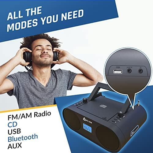KLIM Boombox CD Player Audio System AM/FM Radio with CD Player MP3 Bluetooth AUX USB - Gifts for You 'n Me