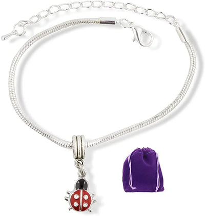 Ladybug Bracelet | Stainless Steel Snake Chain Charm Bracelet