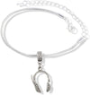 Headphones and Microphone with Details Snake Chain Charm Bracelet