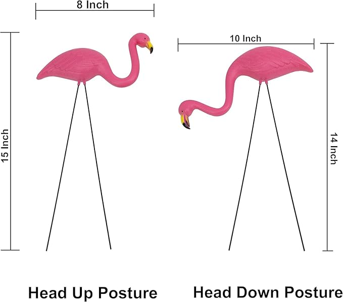 GiftExpress Pink Flamingos Yard Decorations - 12 Pack Small 14