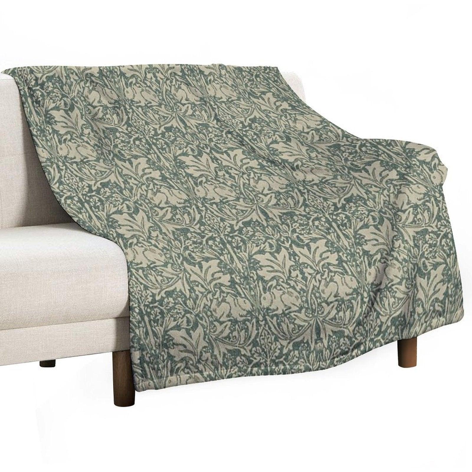 William Morris Brer Rabbit Print Throw Blanket