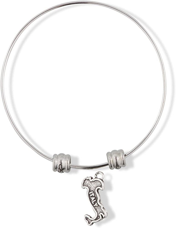 EPJ Italian Bracelet Bangle Map Charm Gift for Women Men Italians Italy Country Gifts Stuff Accessories Heart Decor