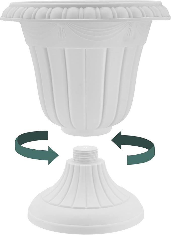 PL10CP Classic Traditional Plastic Urn Planter Indoor/Outdoor, 15