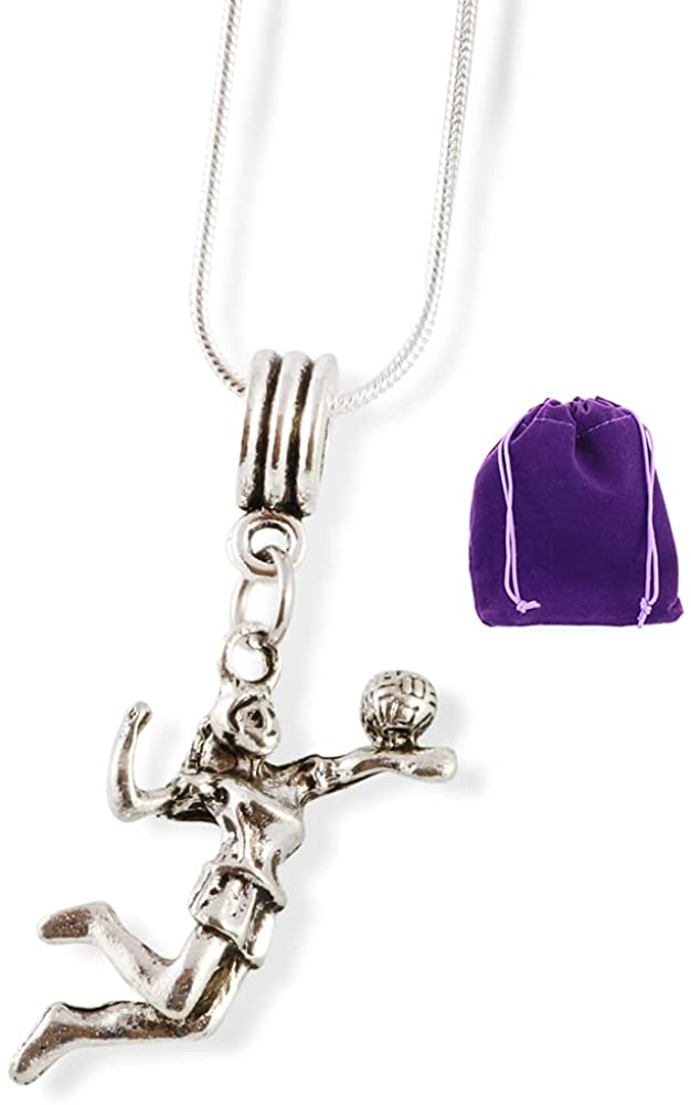 Emerald Park Jewelry Female Volleyball Player Spiking Ball Snake Chain Necklace