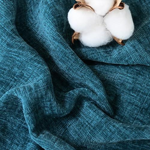 CaliTime Throw Pillow Covers Decorative 20 X 26 Inches Pack of 2 Cozy Chenille Standard Pillow Shams Cases for Couch Sofa Bed Living Room Home Ocean Blue