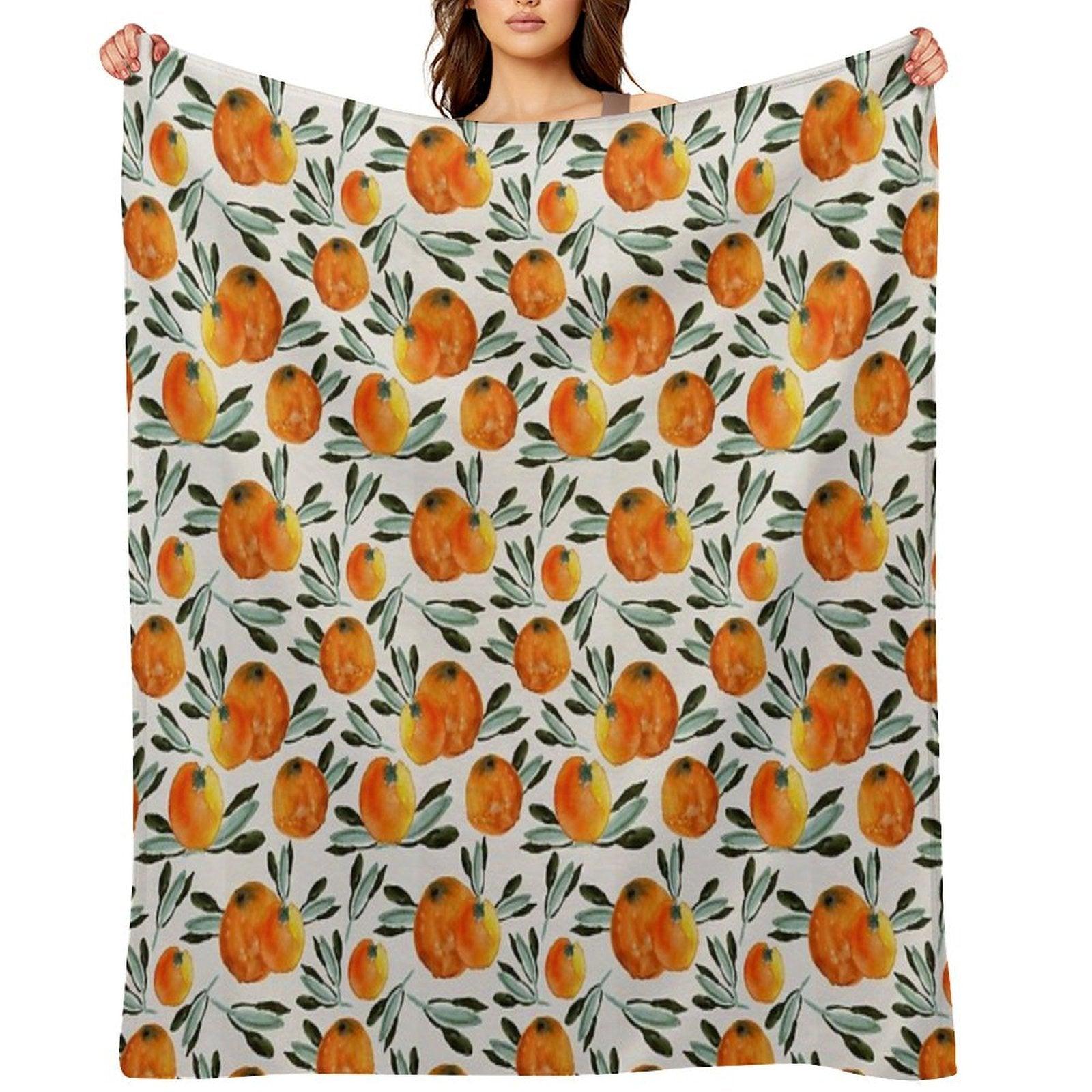 Sunny Orange Throw Blanket