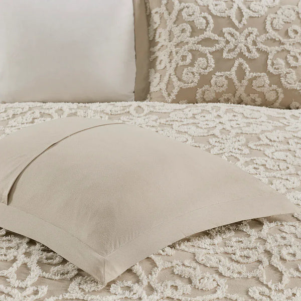 Sabrina 3 Piece Tufted Cotton Chenille Bedspread Set - Taupe - Gifts for You 'n Me