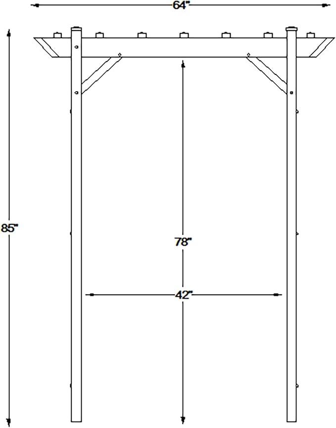 Dura-Trel PVC Garden Arbor, Arch Support for Climbing Plants, Providence, White, 64