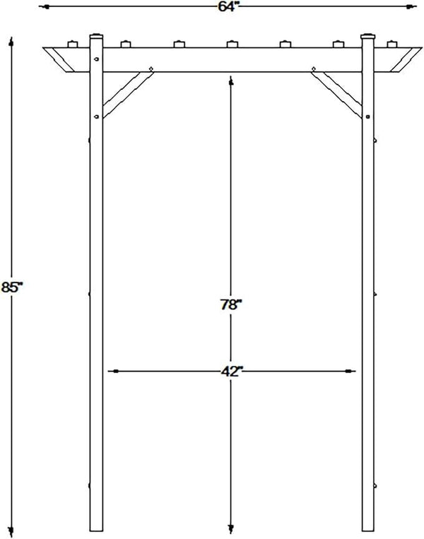 Dura-Trel PVC Garden Arbor, Arch Support for Climbing Plants, Providence, White, 64