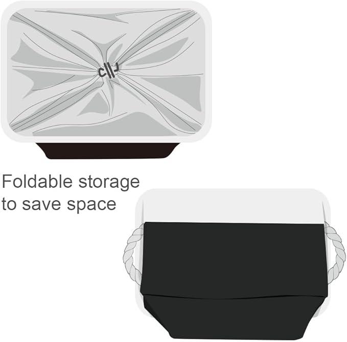 TheWarmHome Organization and Storage for Shelves - Extra Jumbo 3 Pack 20.5x15.7x13.8 inch Fabric Storage Basket for Organizing, Storage Bins for Shoes Towel Blanket (White & Black)