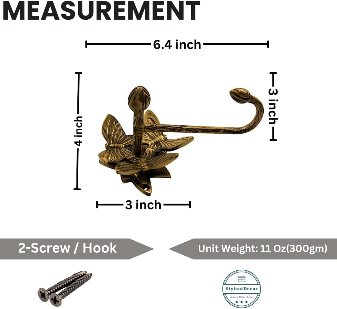 Brass Butterfly Hook - Antique Brass