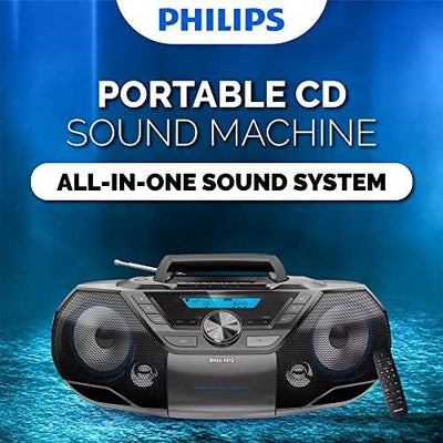 Philips Powerful Boombox with CD, Bluetooth, Cassette, Radio & USB / MP3/ AUX Input