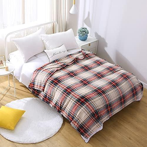 MERRYLIFE Tartan Plaid Print Throw Blanket Decorative Fleece Throw | Ultra-Plush Colorful | Couch Blanket Travel Lap | Home Gift Use(60