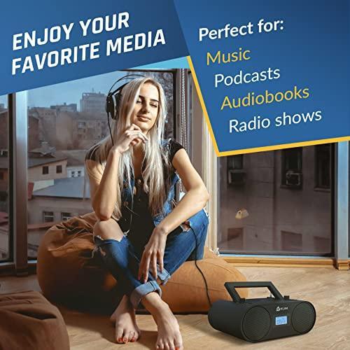 KLIM Boombox CD Player Audio System AM/FM Radio with CD Player MP3 Bluetooth AUX USB - Gifts for You 'n Me
