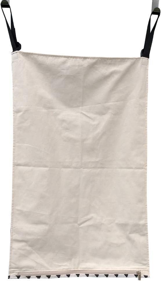 Adjustable Space Saving Door Hanging Laundry Hamper Bag with Stainless Steel Hooks