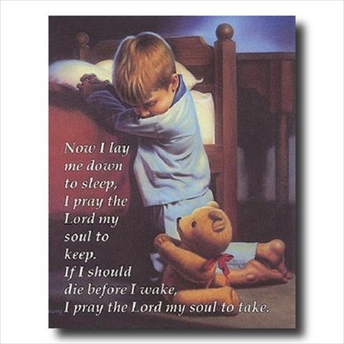 Bedtime Prayer Poster - Boy's Now I Lay Me Down To Sleep 16x20 Art Print