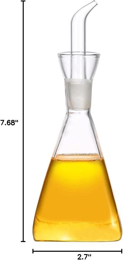 ELETON Olive Oil Dispenser Borosilicate Glass Bottle - 8 oz 250ml Non Drip Dispenser - Leak Proof Pourer Vinegar Drizzler Cruet - Easy Clean Drip Free Bottles for Kitchen