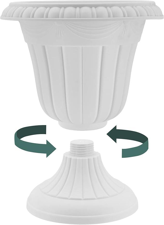 PL00CW Classic Traditional Plastic Urn Planter Indoor/Outdoor, 16