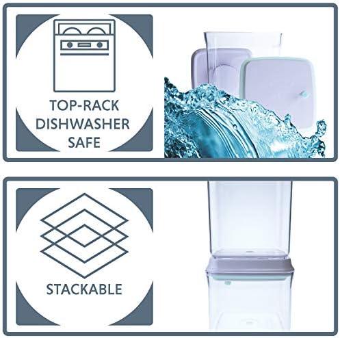BopTop (1pc - 1500ml) Airtight Food Storage Container – Mechanical Silicone Seal Canister - BPA-Free - 1.5Qt