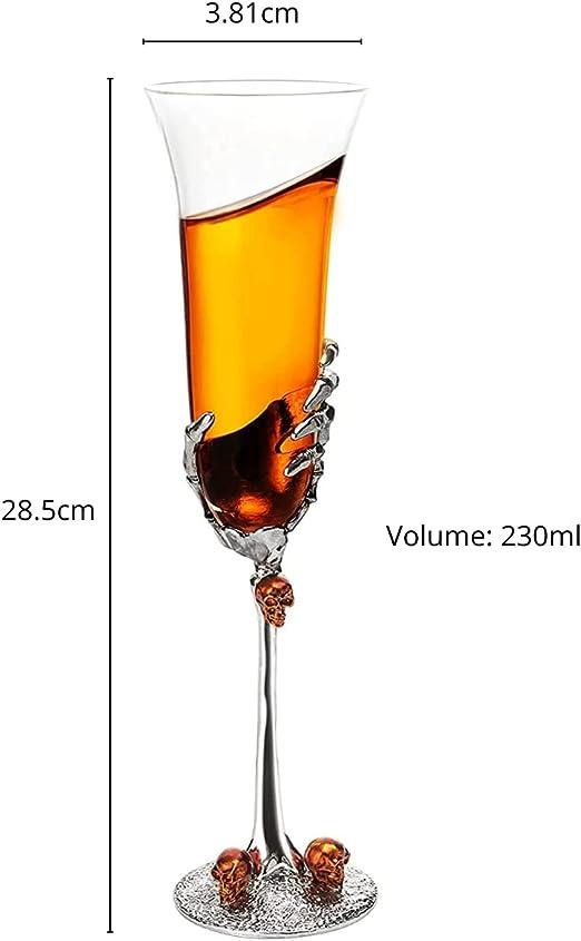 The Wine Savant Stemmed Single Skeleton Champagne Glasses Single Glass 7oz Skeleton Glasses 9