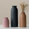 Ceramic Vase Set-3, Small Flower Vases for Decor, Modern Boho Farmhouse Style, Decorative Vases for Pampas Grass & Dried Flowers, Distressed Finish (Light Coffee)